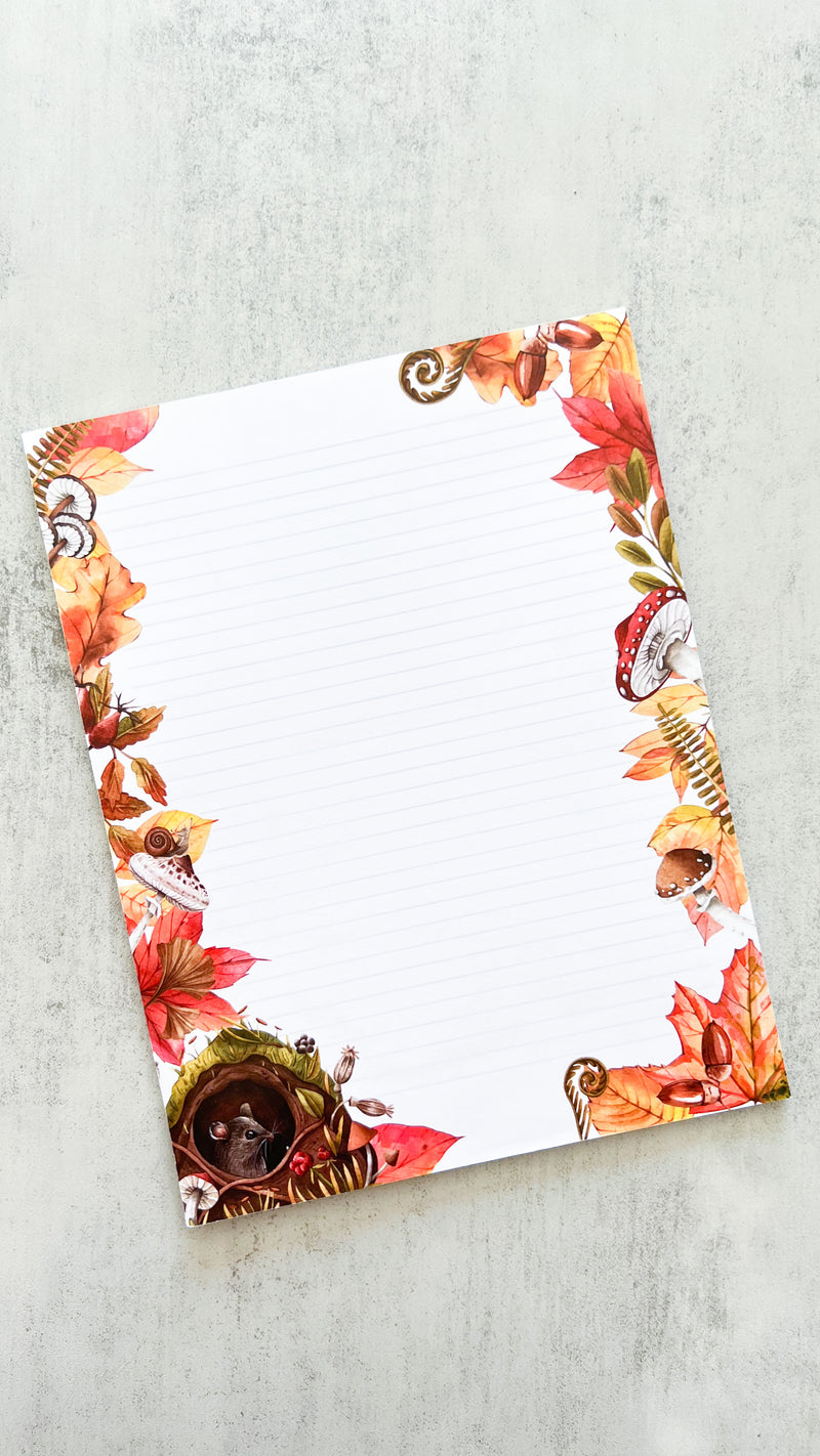 Autumn Woodland Letter Writing Notepad