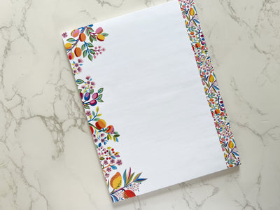 Stone Fruit Letter Writing Notepad- Lightly Lined