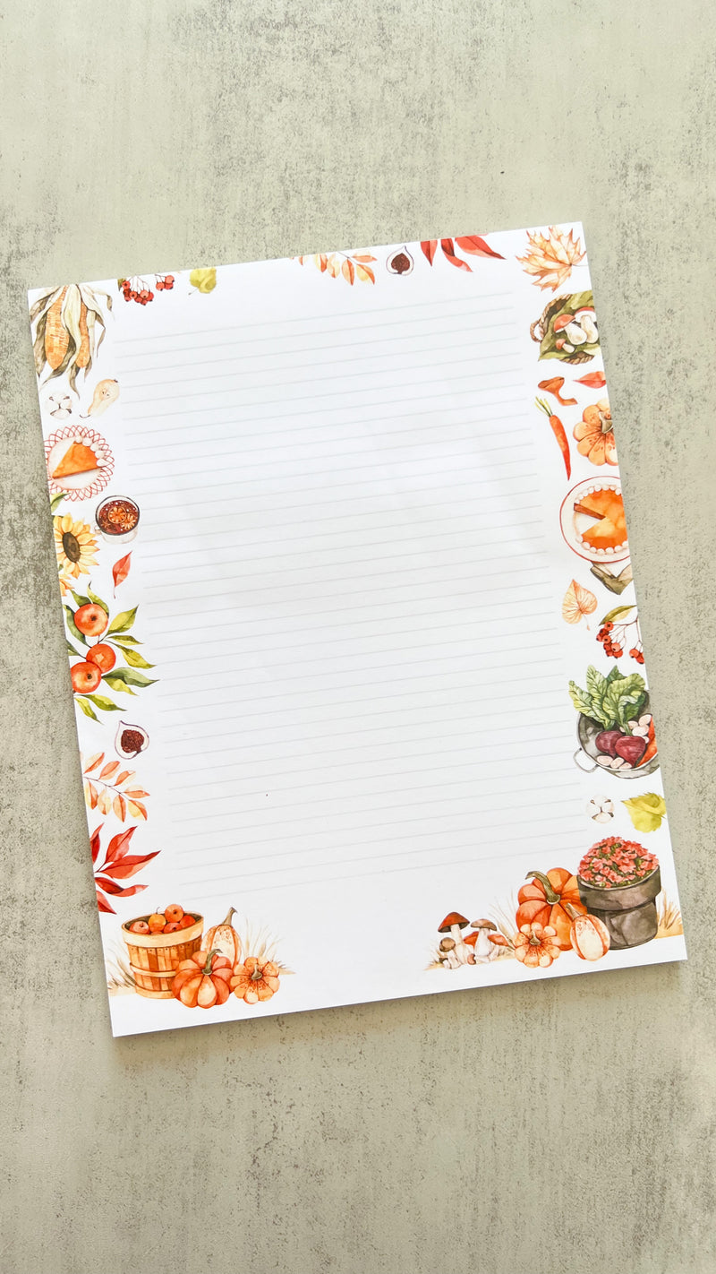 Cozy Autumn Letter Writing Notepad
