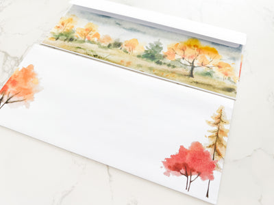 Autumn Forest Letter Writing Set - Notepad and Envelopes