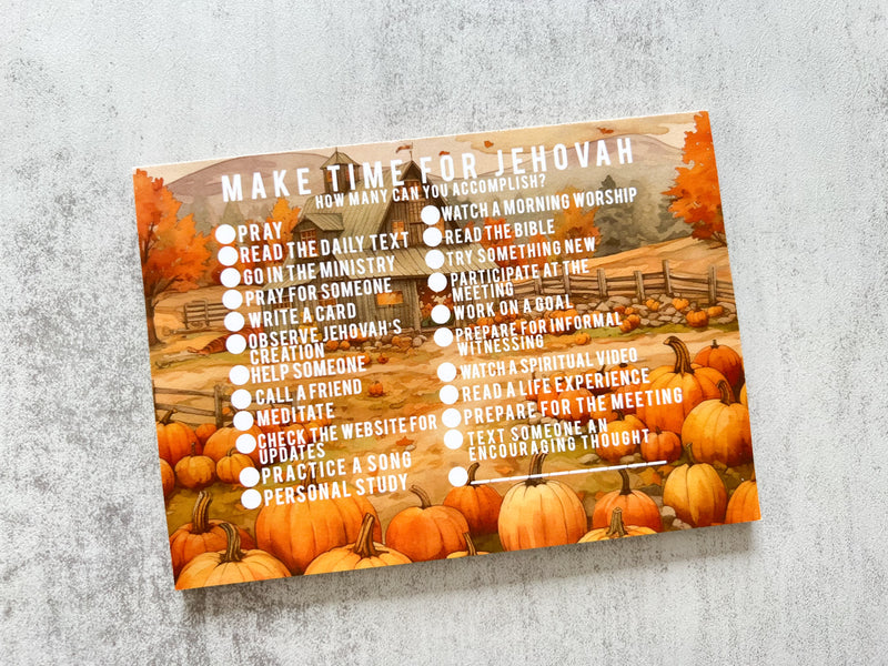 Pumpkin Farm Make Time For Jehovah Checklist Notepad