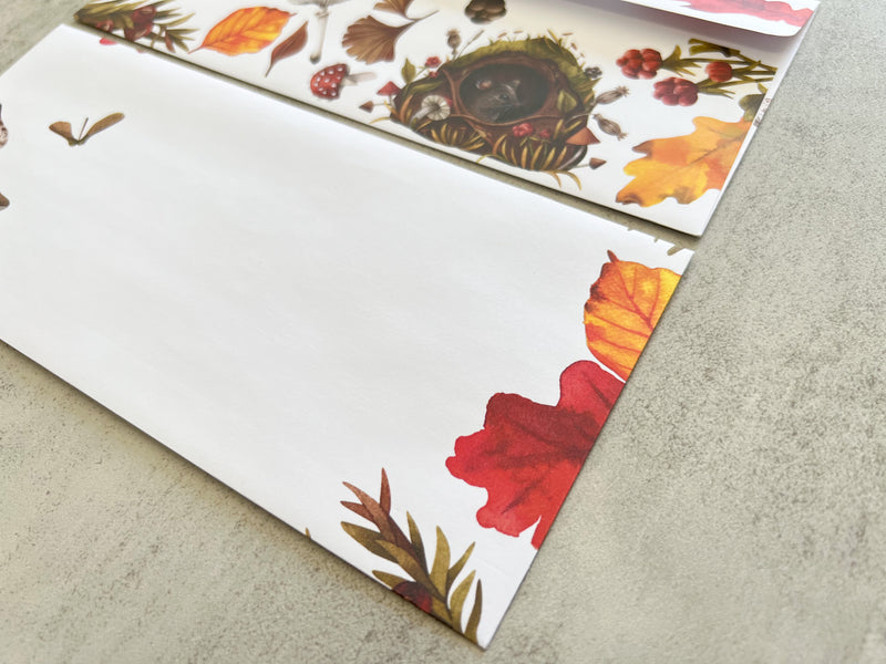 Autumn Woodland Letter Writing Envelopes