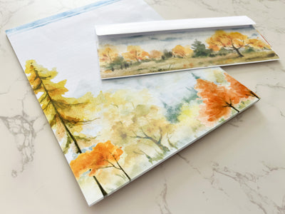 Autumn Forest Letter Writing Set - Notepad and Envelopes