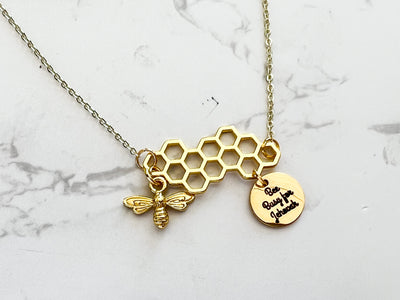 Bee Busy For Jehovah Gold Necklace