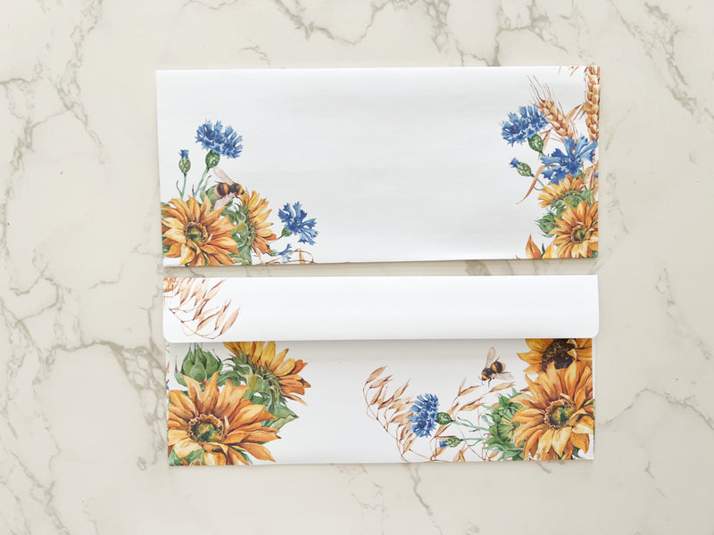 Sunflower Letter Writing Envelopes