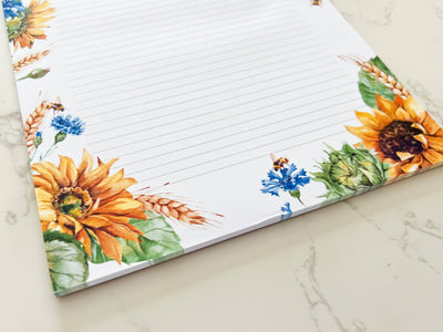 Sunflower Letter Writing Notepad