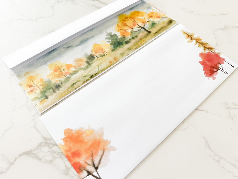 Autumn Forest Letter Writing Envelopes