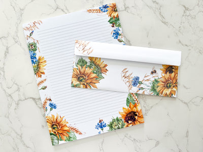 Sunflower Letter Writing Set - Notepad and Envelopes