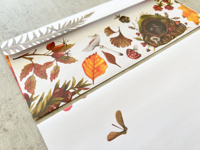Autumn Woodland Letter Writing Set - Notepad and Envelopes