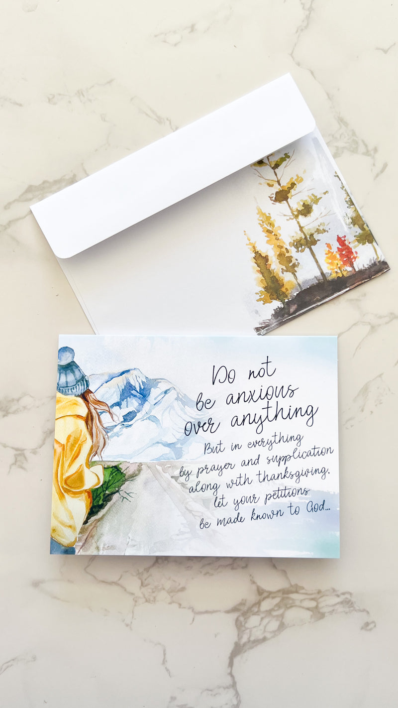 Do not be anxious over anything Greeting Card