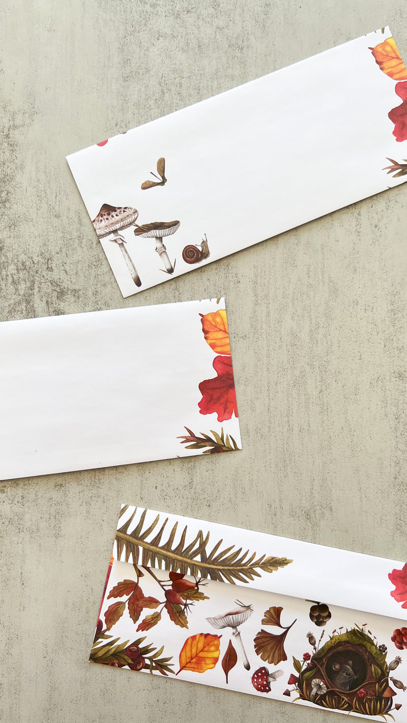 Autumn Woodland Letter Writing Envelopes