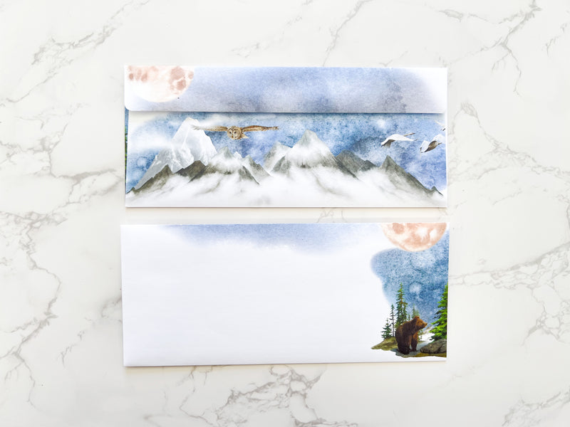 Mountain Range Letter Writing Set - Notepad and Envelopes