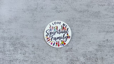 I love my spiritual family Circle Stickers
