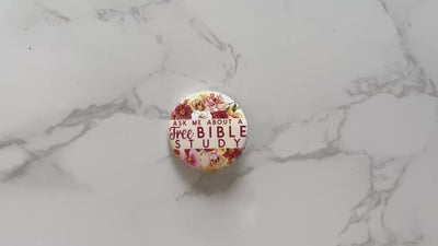 Ask Me About A Free Bible Study Pins - Cozy Autumn Floral