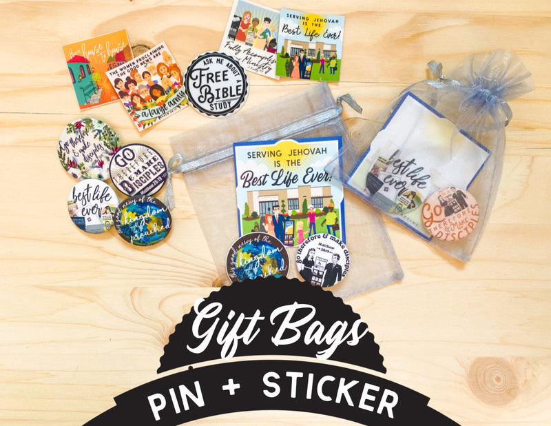 Fully Loaded Serving Jehovah is the Best Life Ever Gift Bags - Pins