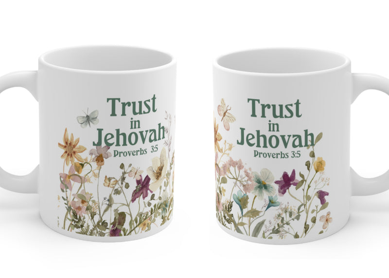 Trust in Jehovah Floral Mug