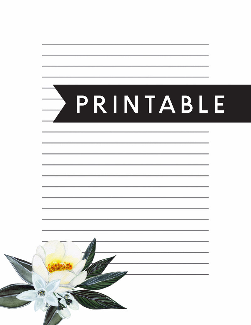 Simple Floral Letter Writing Printable