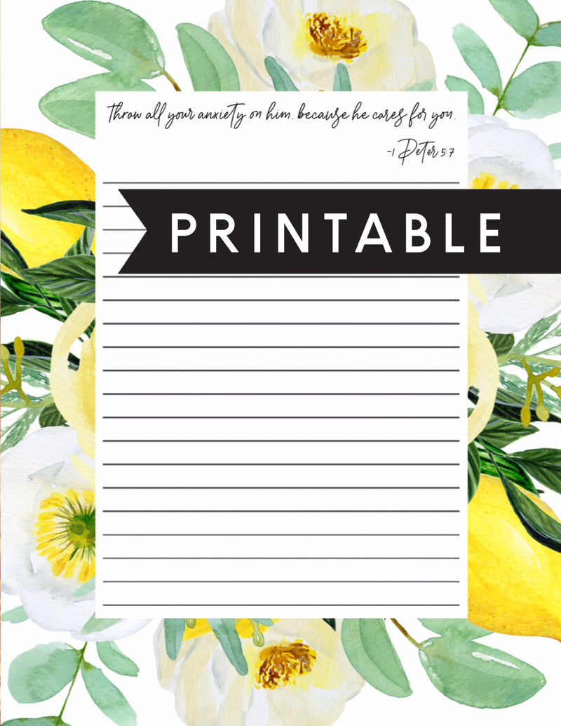 Throw All Your Anxiety Letter Writing Printable