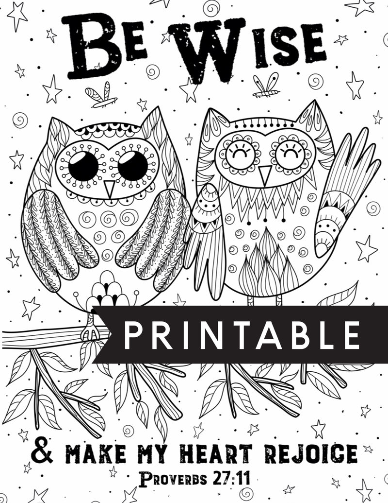 Be Wise and Make My Heart Rejoice Kids Coloring Page