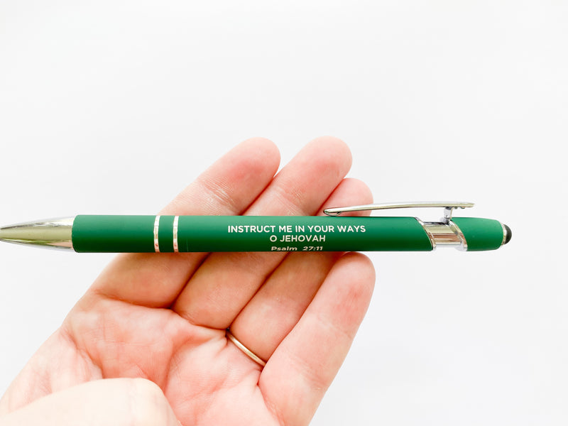 Instruct Me In Your Ways Green Stylus Pen