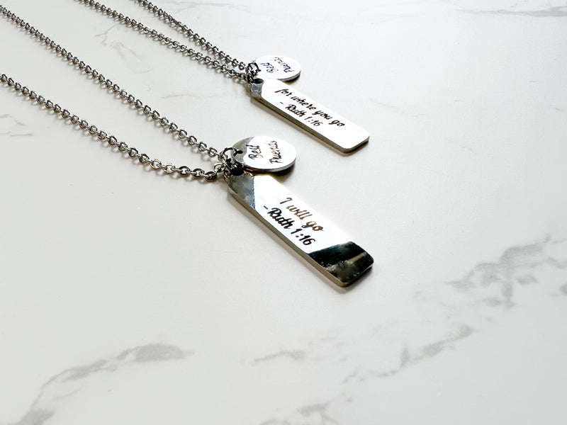 Best Friends - Ruth and Naomi Stainless Steel Necklace
