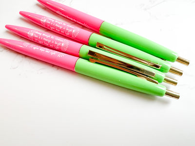 Shining Through the Darkness Pink & Lime Pens
