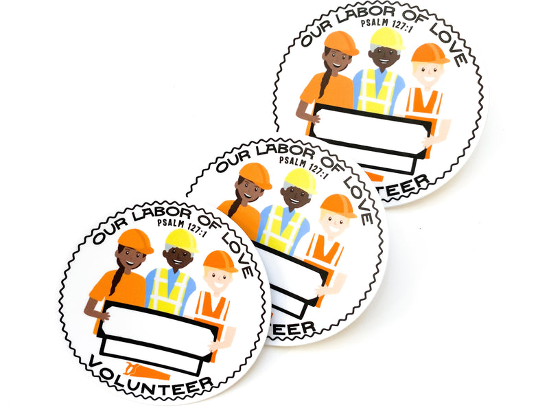 LDC DRC Volunteer Hard Hat Sticker - Name and Number