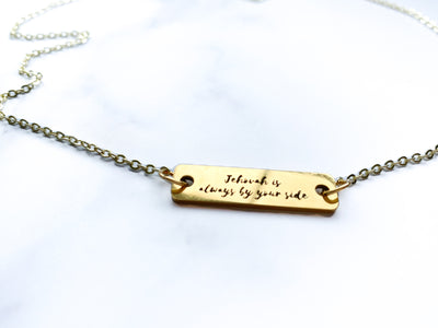 Jehovah is Always By Your Side Gold or Stainless Steel Necklace