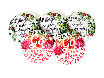 Floral Go Therefore and Make Disciples Pins