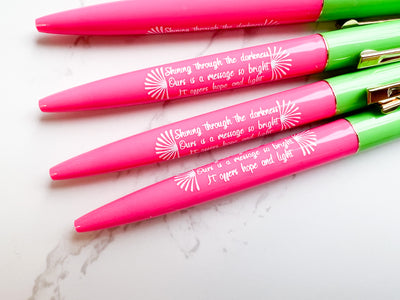 Shining Through the Darkness Pink & Lime Pens